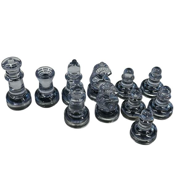 Single Lot of 11 Matching Acrylic Chess Pieces Board Games Crafts Decor Novelty - Picture 3 of 3